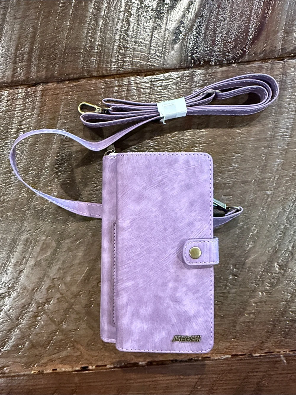 Lavender Crossbody Wallet Phone Case with Detachable Strap